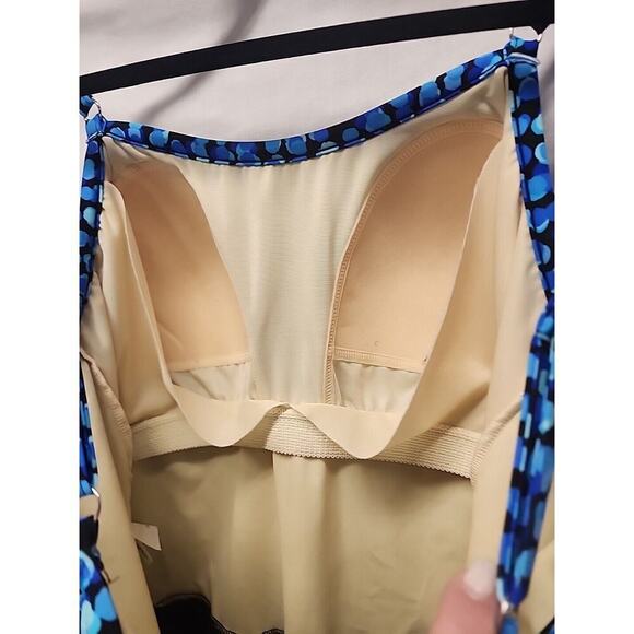 Trimshaper Swimsuit One Piece Size 16W Pink & Black Ruched Padded Bra No Tags - Picture 8 of 11